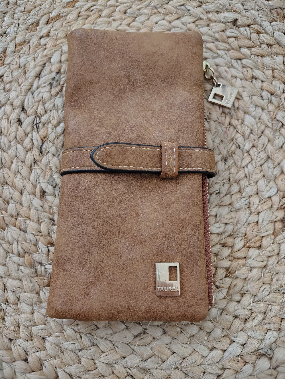 Tan Women’s Wallet - Classic Zip & Strap Design